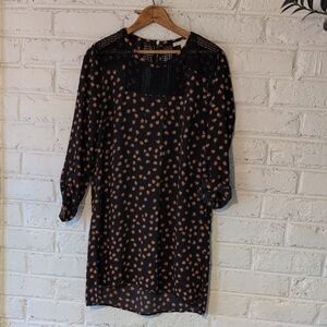 Meadow Rue Black Dress with Colorful Floral Design